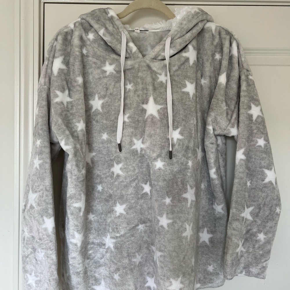 PJ Salvage Gray Star Patterned Hoodie